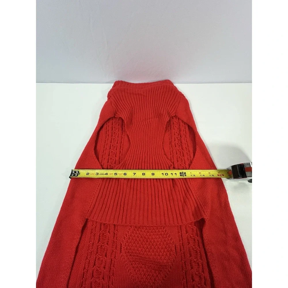 Dog Sweater Puppy Clothing Pet Supply Red Crochet‎ Size XL